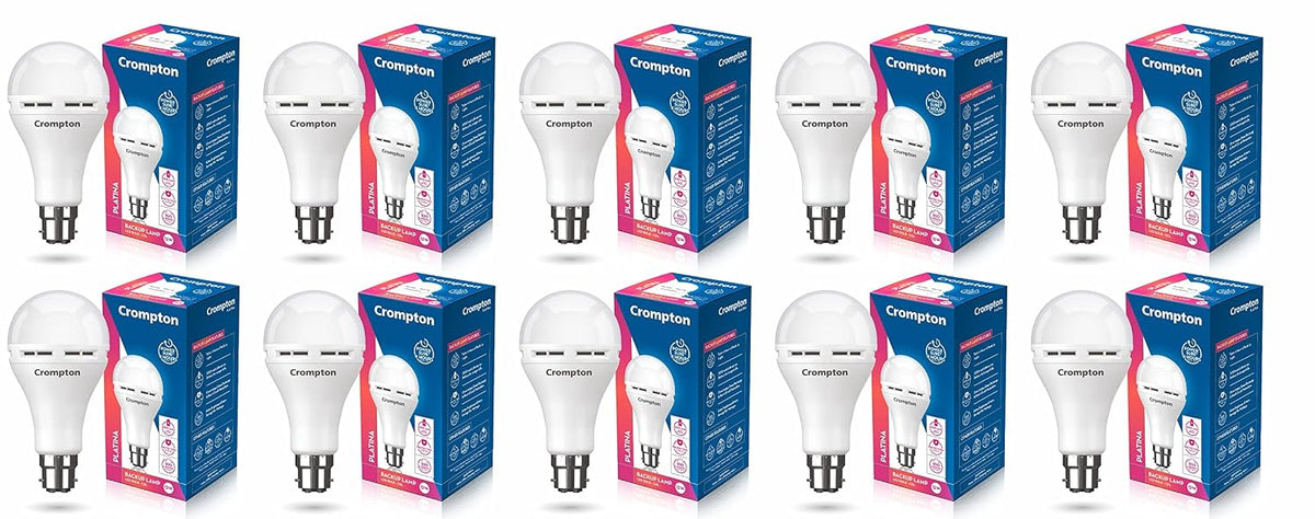 Crompton Emergency 12 W LED Bulb Base B22 Cool Day Light (Pack of 10)
