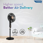 Crompton Highspeed Torpedo EX 400 mm Pedestal Fan | 2100 RPM | Easy Neck Tilt Mechanism | Superior Air Delivery | Smooth Oscillation | 2 Year Warranty | Black Bronze
