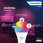 Crompton Immensa 9W Bluetooth Smart LED Bulb B22 | 16M Colours, Pack of 1