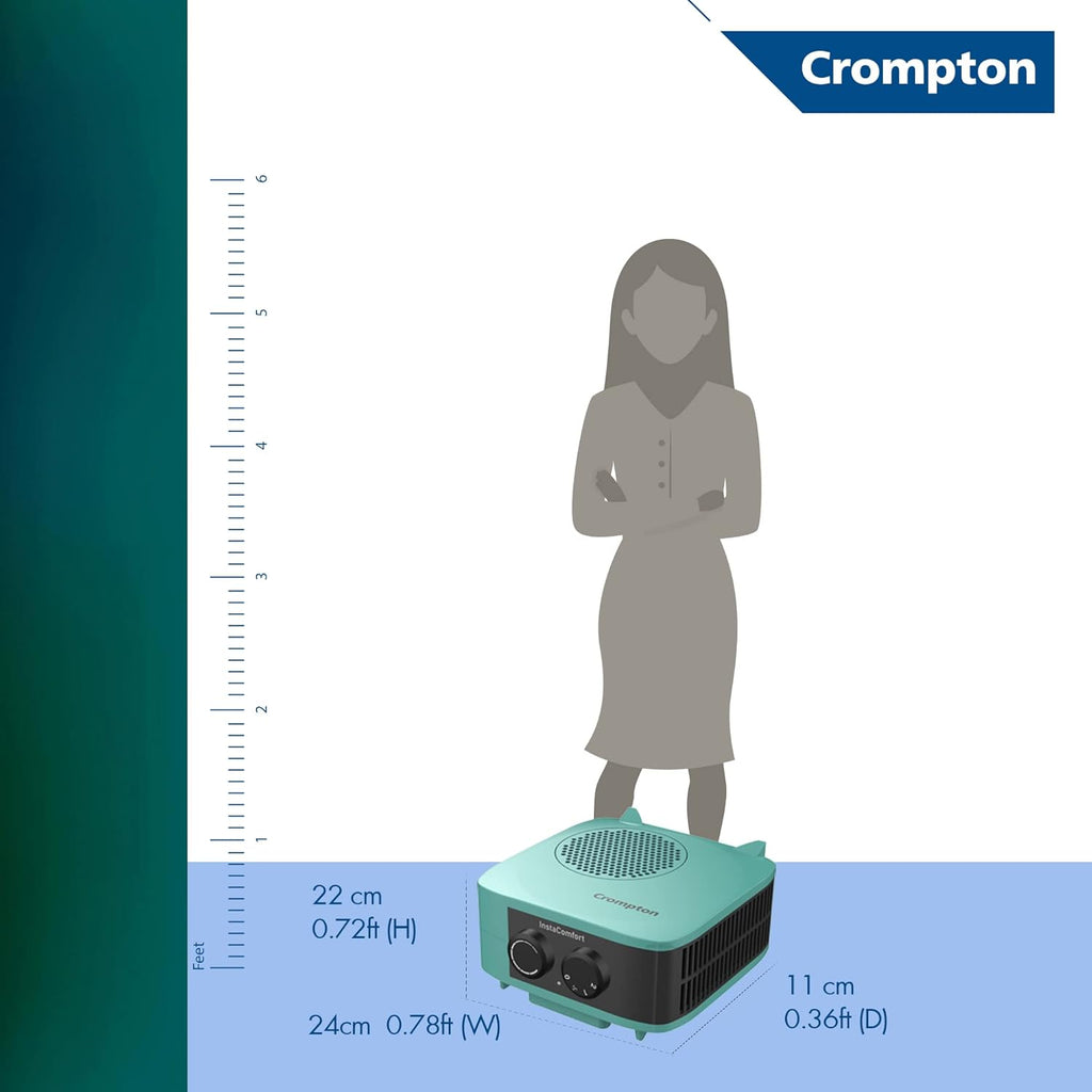 Crompton Insta Comfort Heater 2000 Watts Heat Convector with Adjustable Thermostats, Standard (‎ACGRH- INSTACOMFORT)