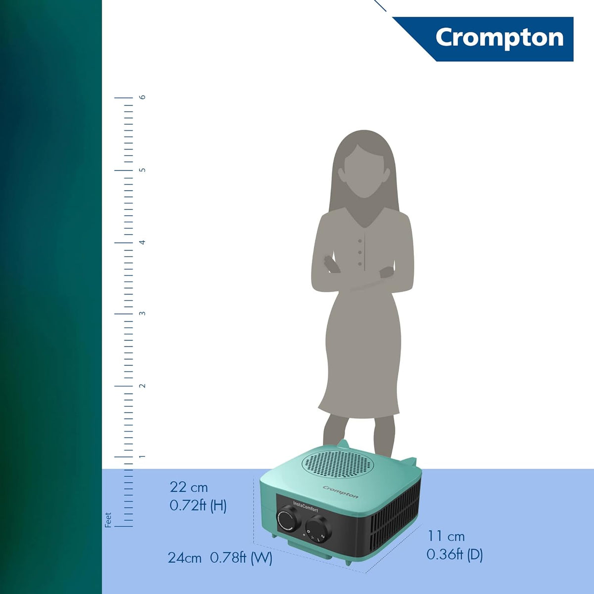 Crompton Insta Comfort Heater 2000 Watts Heat Convector with Adjustable Thermostats, Standard (‎ACGRH- INSTACOMFORT)