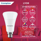 Crompton LED10DFCDLLYOR Round Base B22 LED Bulb (Cool Day Light, 10-Watt)