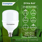 Crompton 50W LED Bulb B22 | Anti-Glare, Cool White, Pack of 4