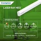 Crompton Laser Ray Neo 36W LED Batten, 4 Feet | 6500K, Pack of 10