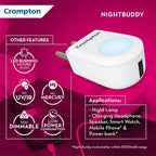 Crompton Night Buddy 0.5W with USB Charge Natural White Pack of 2