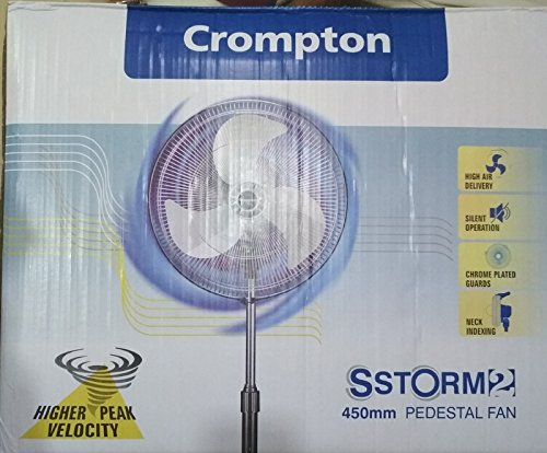 Crompton Storm 450 mm High Speed Pedestal Fan 1400RPM (Black)