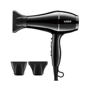 VGR V-414 Professional Hair Dryer for Men & Women, 2200W – 3 Heat & 2 Speed Settings, Cool Shot Button, Ergonomic Design, Double Safety Net, Durable AC Motor, Overheat Protection (Black)