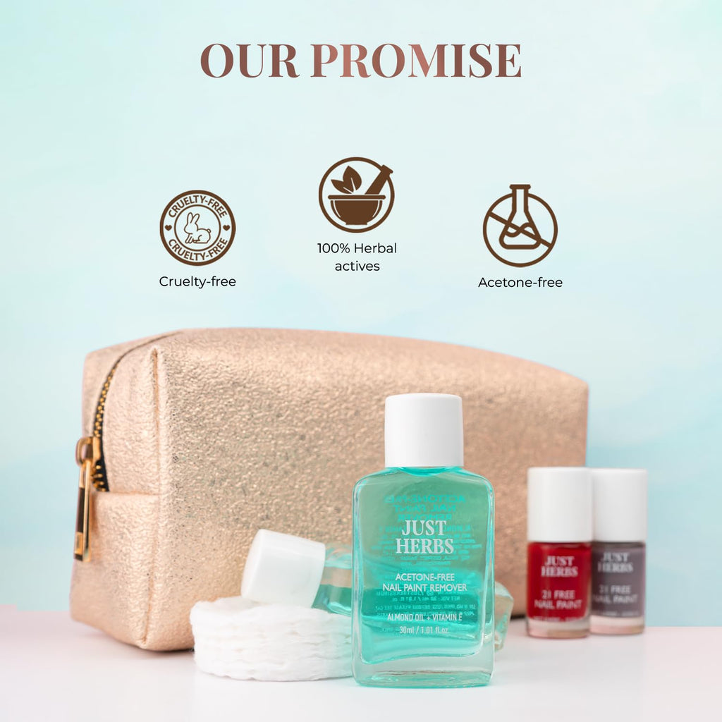 Just Herbs Acetone and Cruelty Free Nail Paint Remover 30 ml