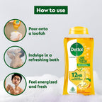 Dettol Lime Fresh Body Wash and Shower Gel for Women and Men, 250ml | Soap-Free Bodywash | 12h Odour Protection