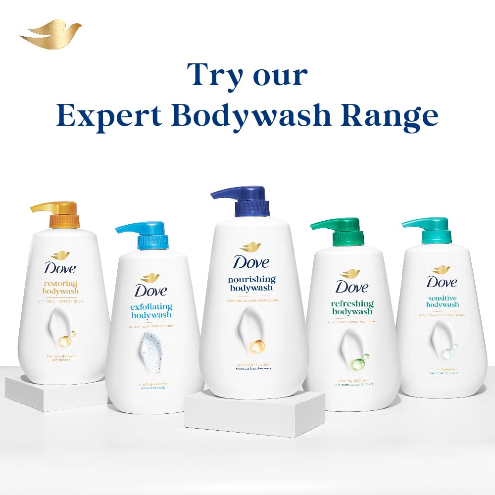 DOVE Nourishing Bodywash, 825ml, for Soft and Smooth Skin, with Triple Hydration Serum & Glycerine, Dermatologically Tested, Paraben-Free, Sulphate-Free