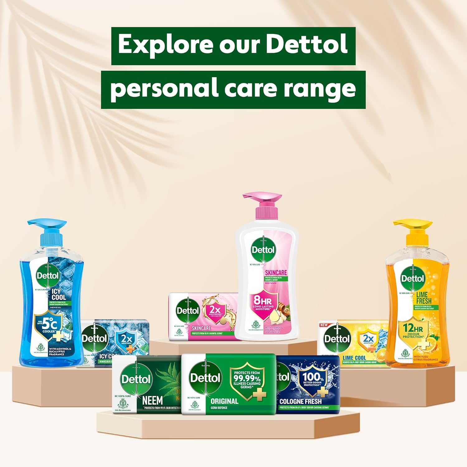 Dettol Lime Fresh Body Wash and Shower Gel for Women and Men, 250ml | Soap-Free Bodywash | 12h Odour Protection