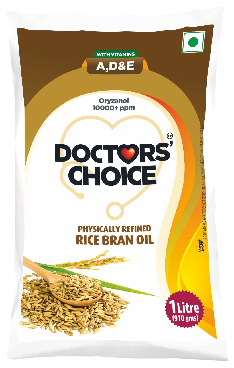 DOCTORS' CHOICE Refined Rice Bran Oil Pouch 910 g