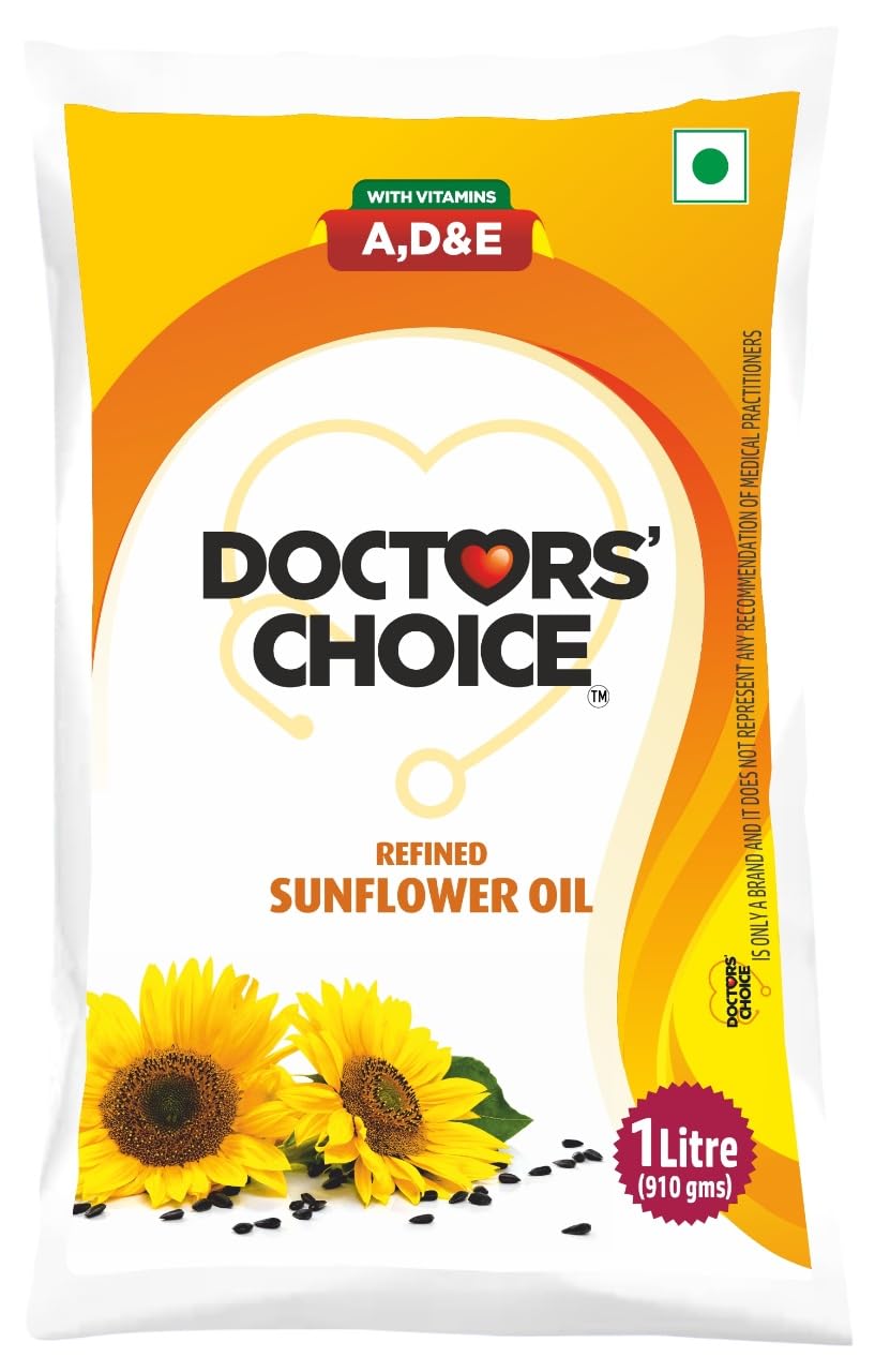 DOCTORS' CHOICE Refined Sunflower Oil Pouch 910 g