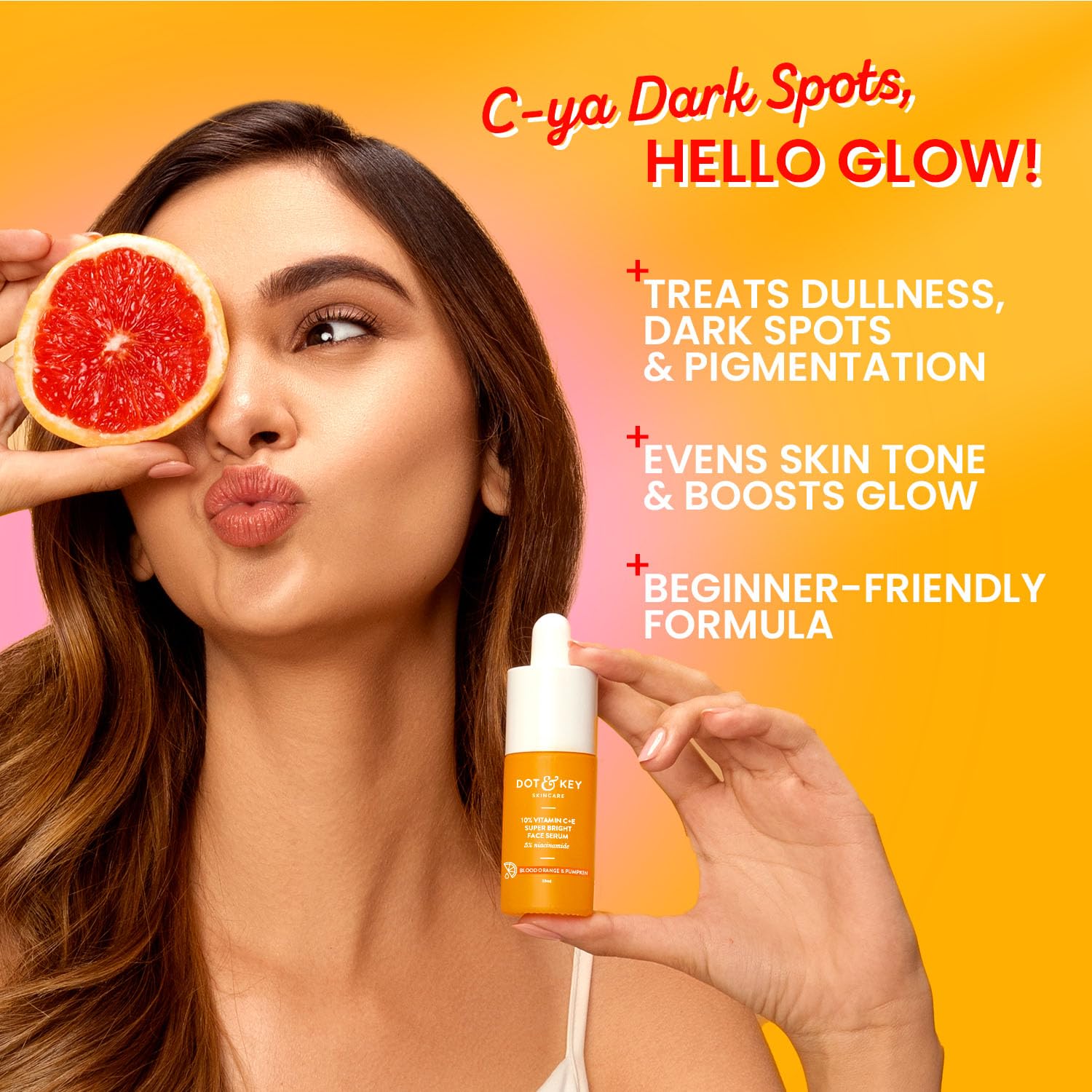 DOT & KEY 10% Vitamin C + E Serum with 5% Niacinamide,for Glowing Skin 30ml
