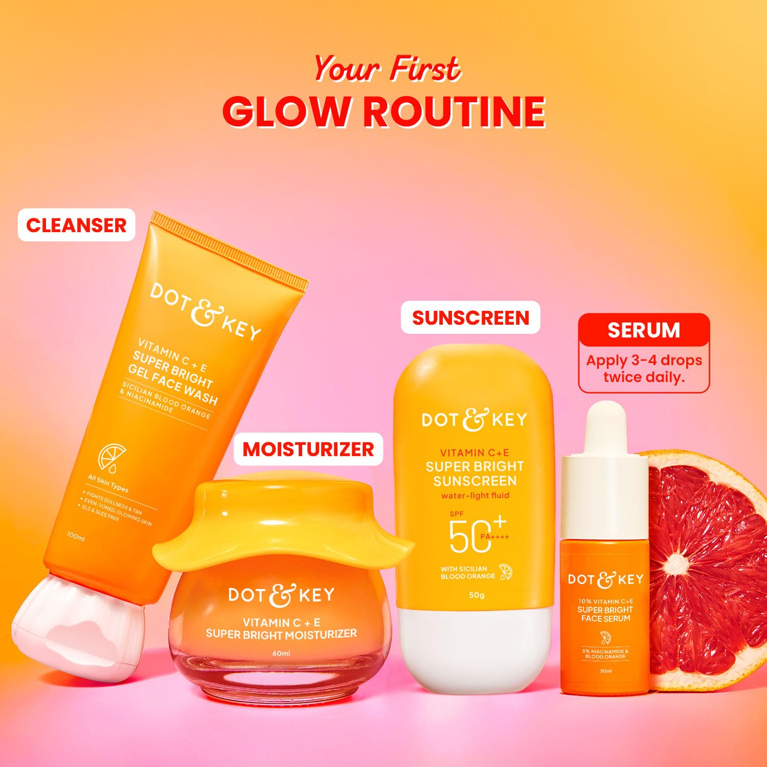 DOT & KEY 10% Vitamin C + E Serum with 5% Niacinamide,for Glowing Skin 30ml