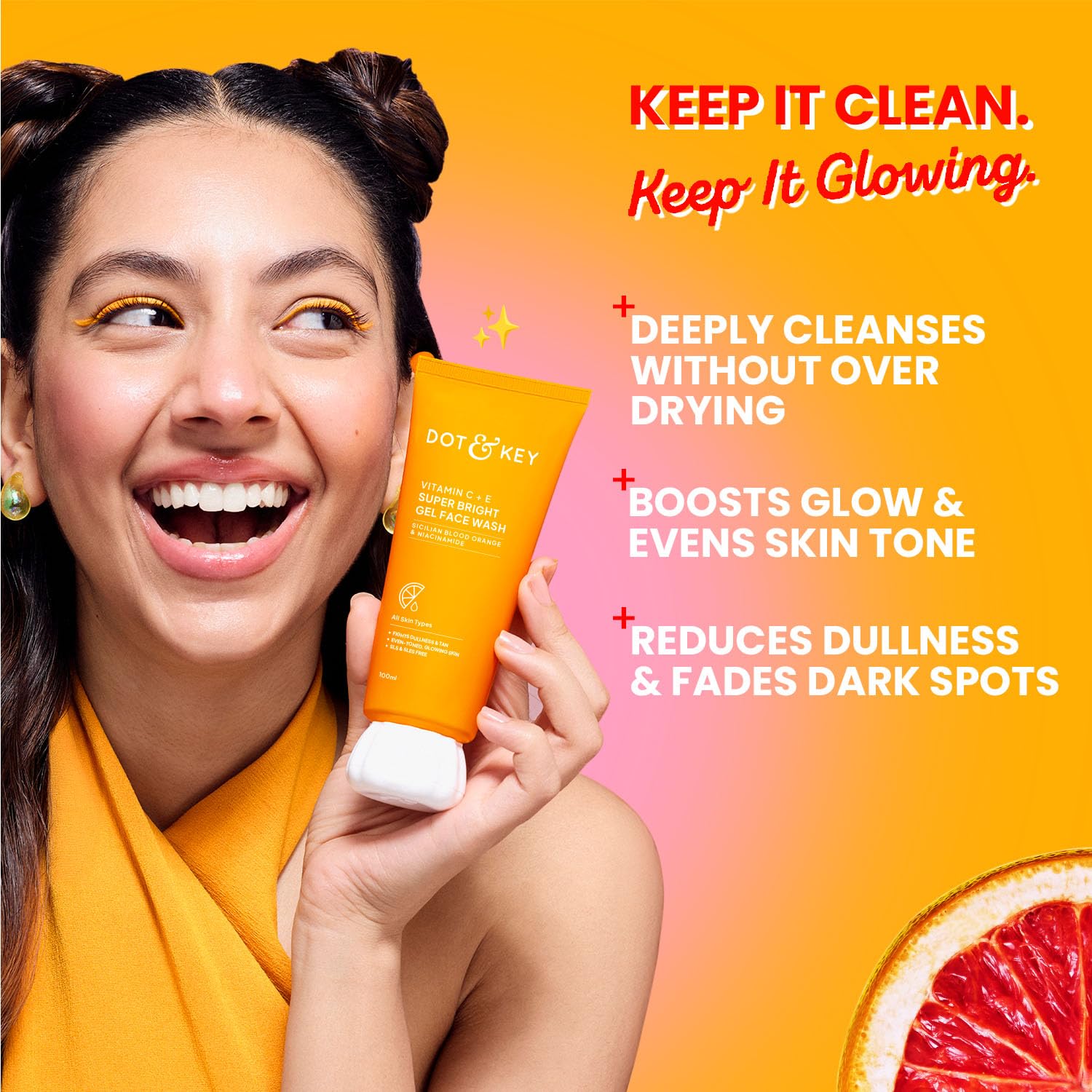 DOT & KEY Vitamin C + E Super Bright Gel Face Wash 100 ml