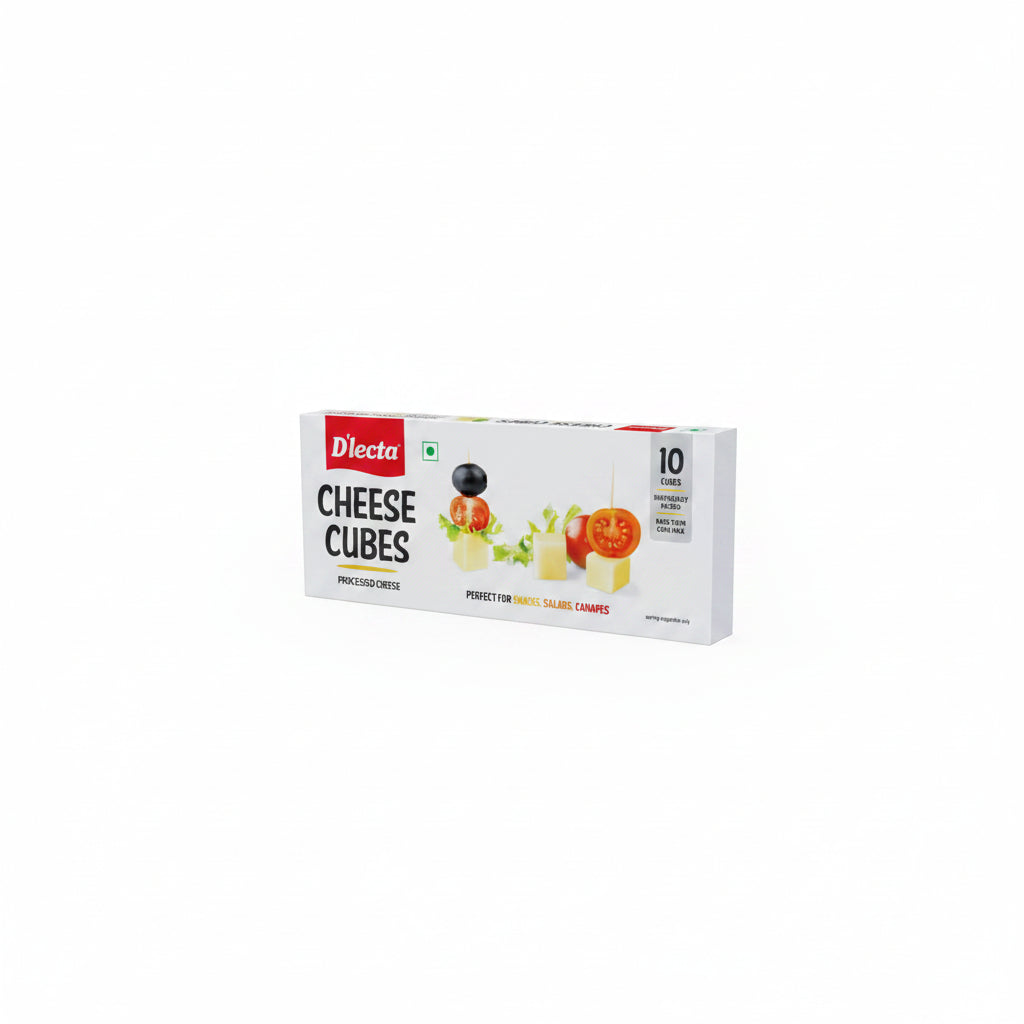 D'lecta Processed Cheese Cubes 200g – Easy Open Pack, 10 Cubes