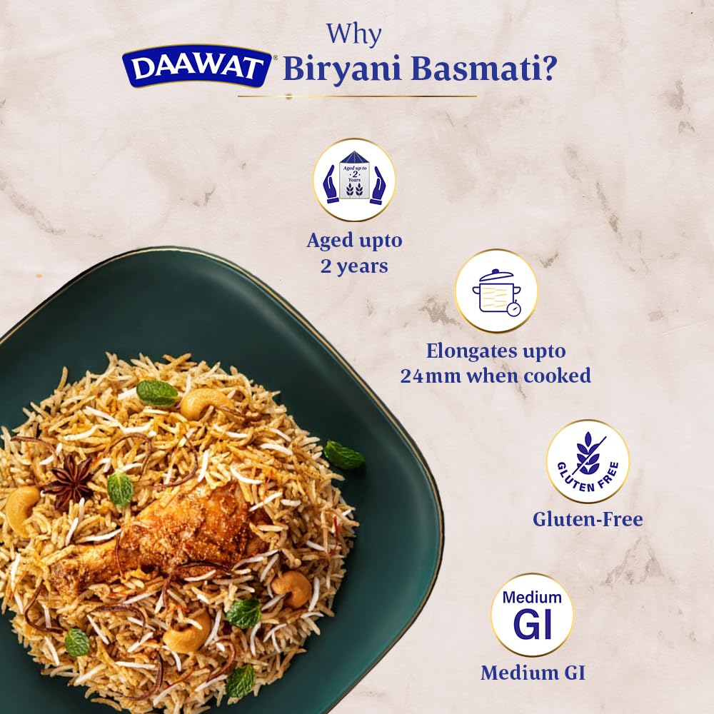 Daawat Biryani Basmati Rice 1 Kg.. (Pack of 3)