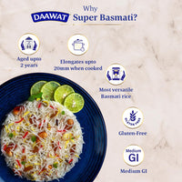 Daawat Super Basmati Rice 1Kg| Fluffy Long Grains