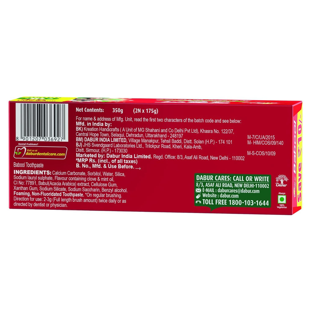 Dabur Babool Ayurvedic Toothpaste -700g (350g x 2)