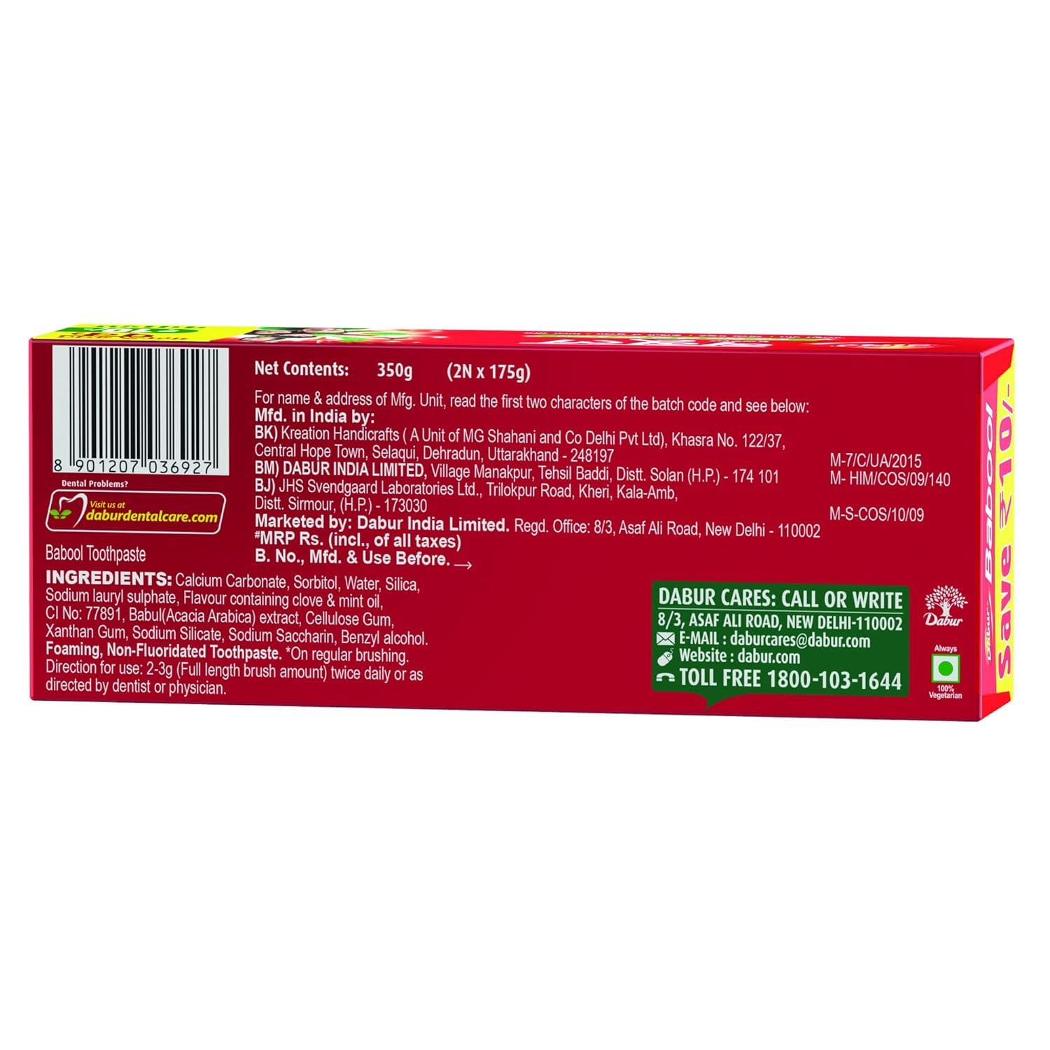 Dabur Babool Ayurvedic Toothpaste -700g (350g x 2)