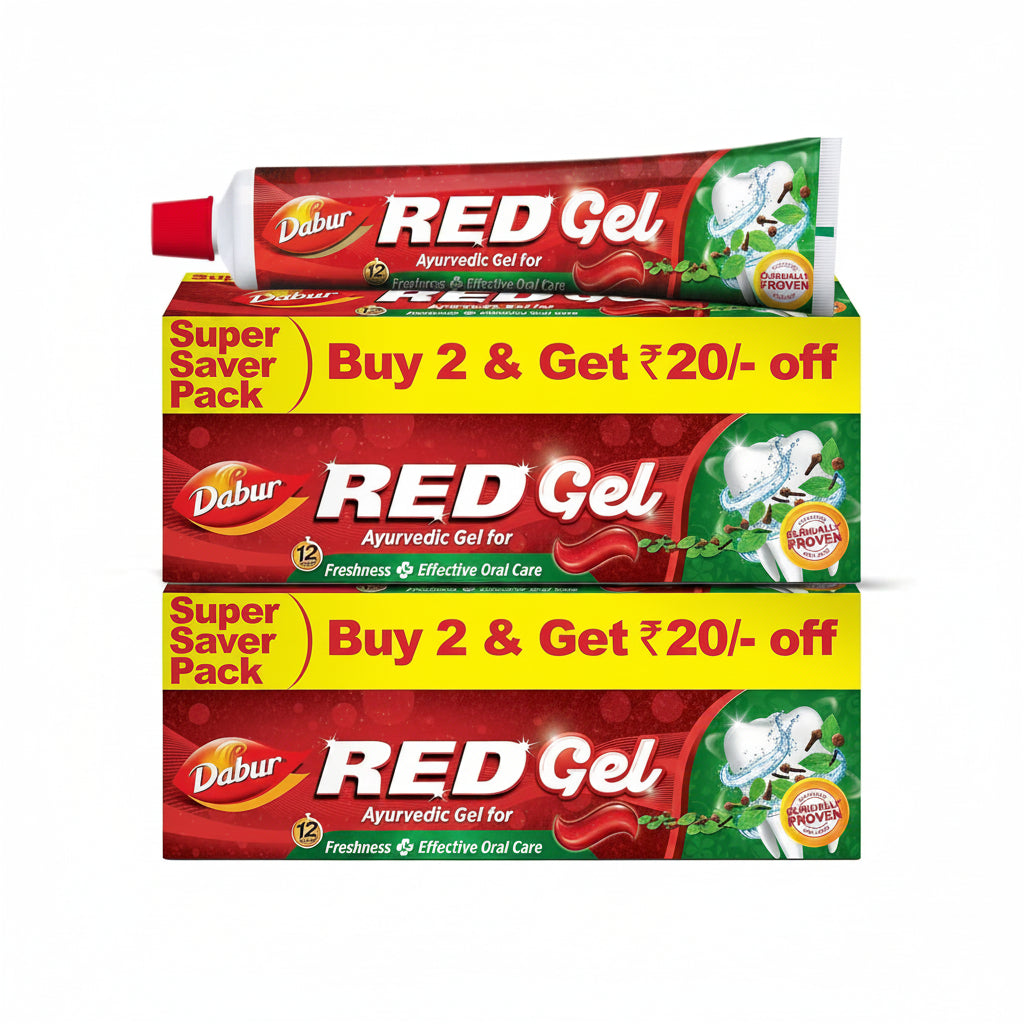 Dabur Red Gel Ayurvedic Toothpaste - 600g (150g x 4)