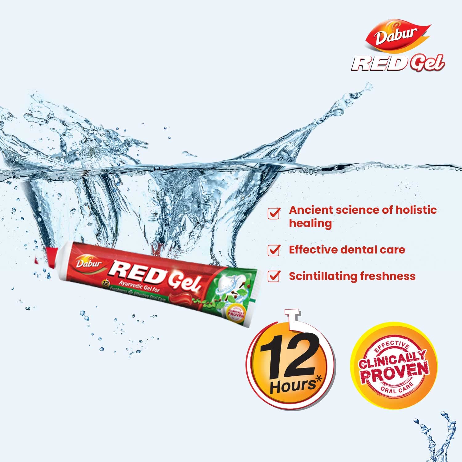 Dabur Red Gel Ayurvedic Toothpaste - 600g (150g x 4)