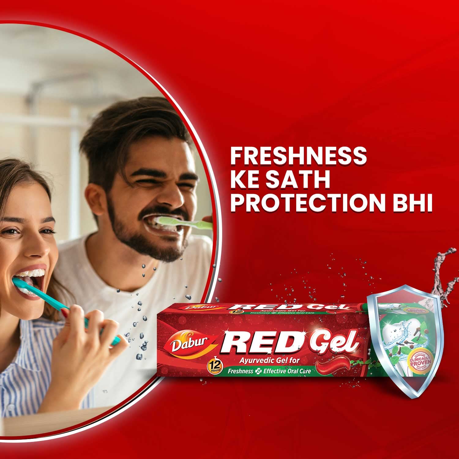 Dabur Red Gel Ayurvedic Toothpaste - 600g (150g x 4)
