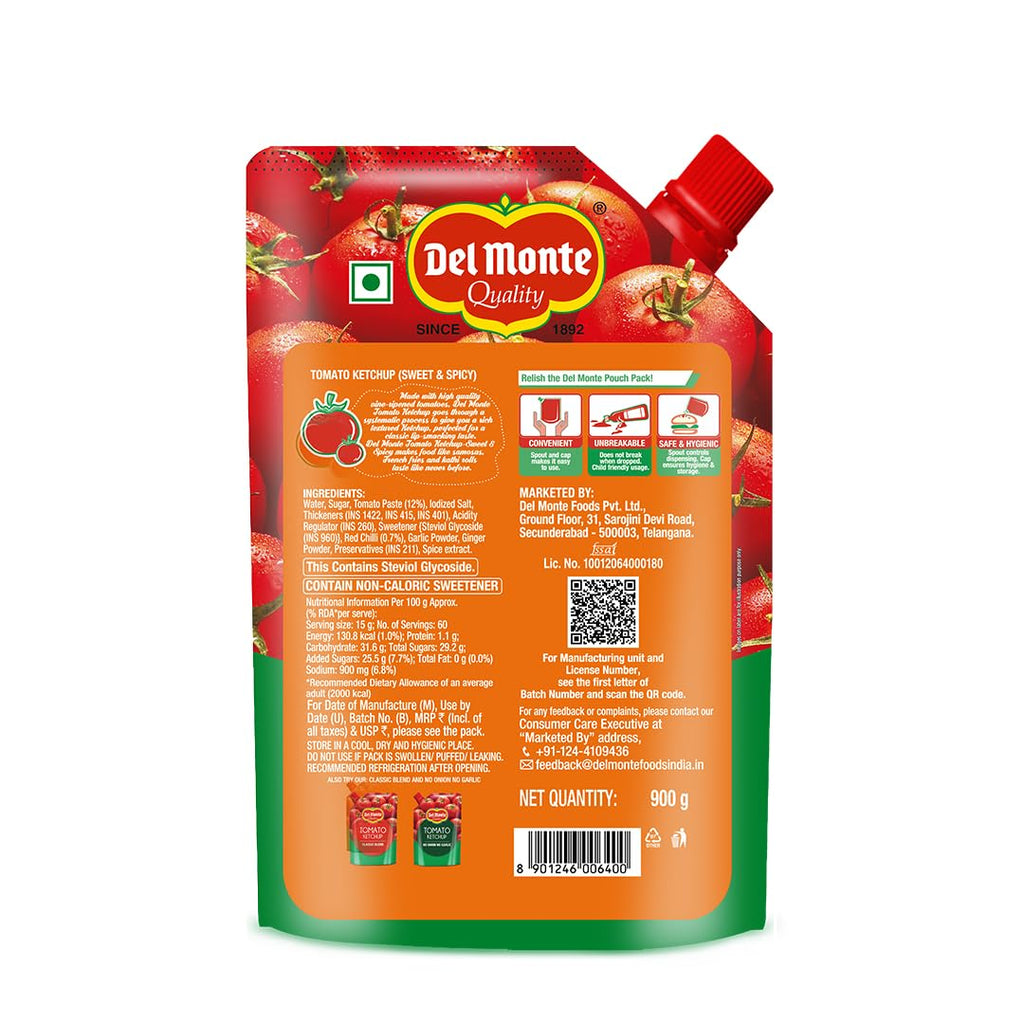 Del Monte Tomato Ketchup - Sweet and Spicy, 850 g