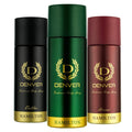 Denver Hamilton, Caliber & Honour Deodorant for Men 150ml Each (Pack of 3)