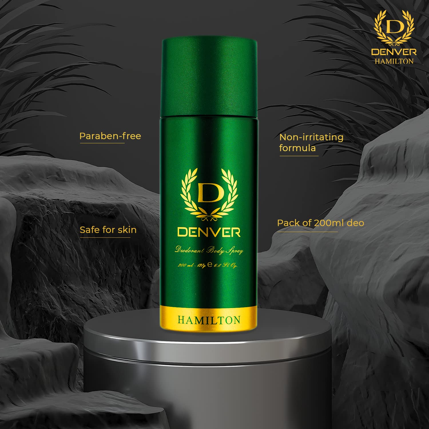 Denver Hamilton, Caliber & Honour Deodorant for Men 150ml Each (Pack of 3)