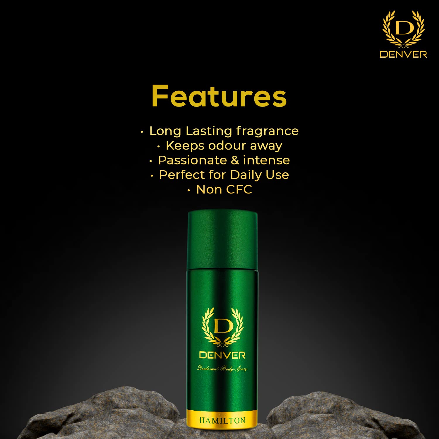 Denver Hamilton, Caliber & Honour Deodorant for Men 150ml Each (Pack of 3)