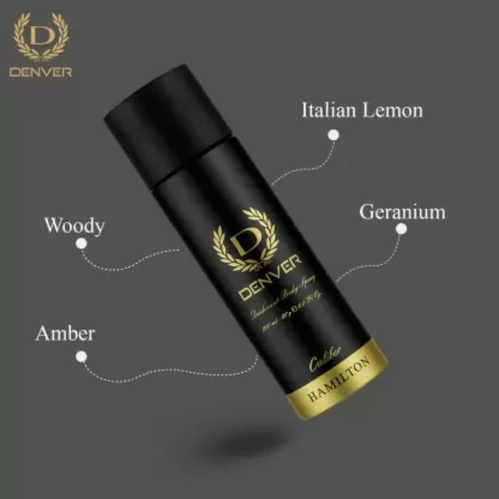 Denver Hamilton, Caliber & Honour Deodorant for Men 150ml Each (Pack of 3)