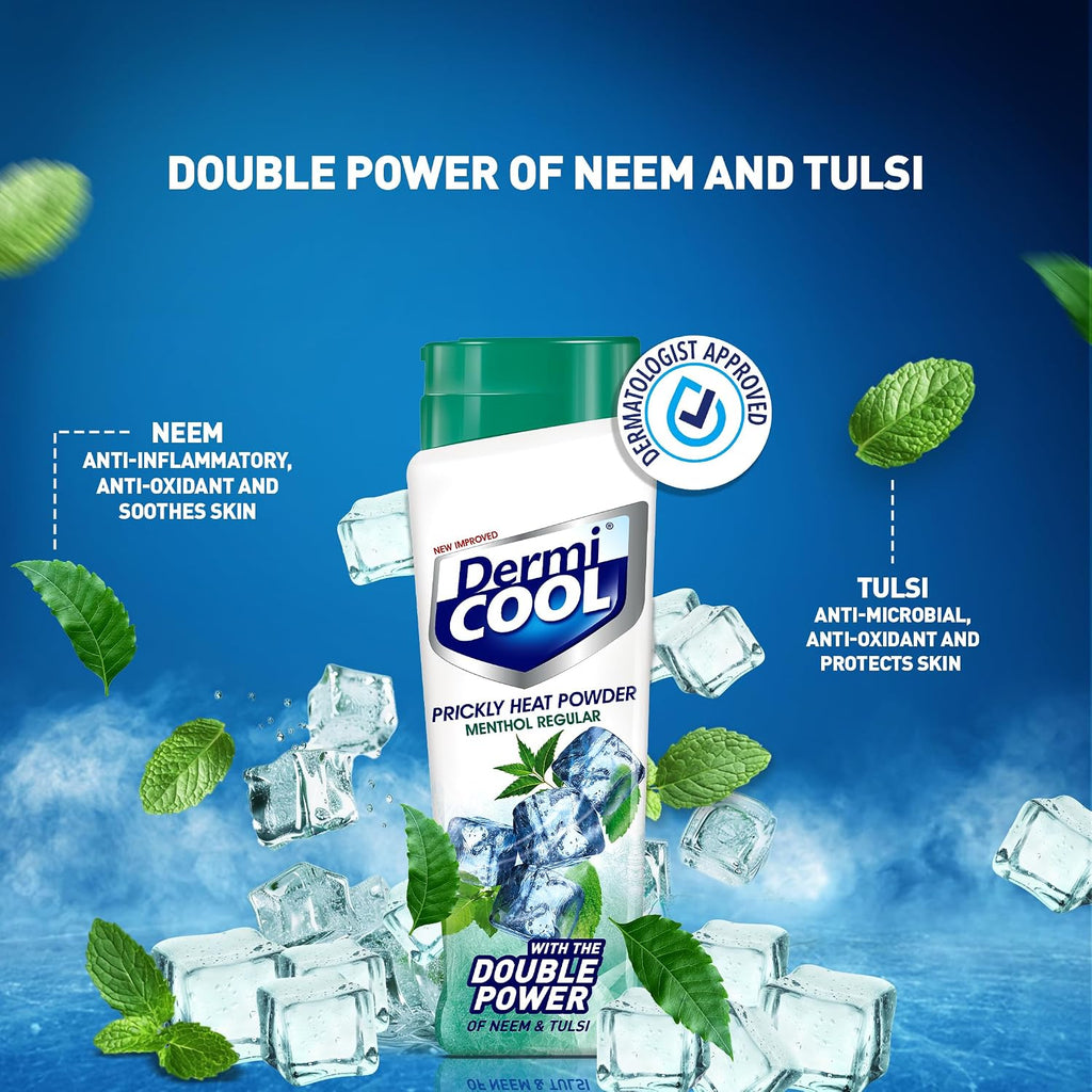 Dermi Cool Menthol Regular Prickly Heat Powder 400g