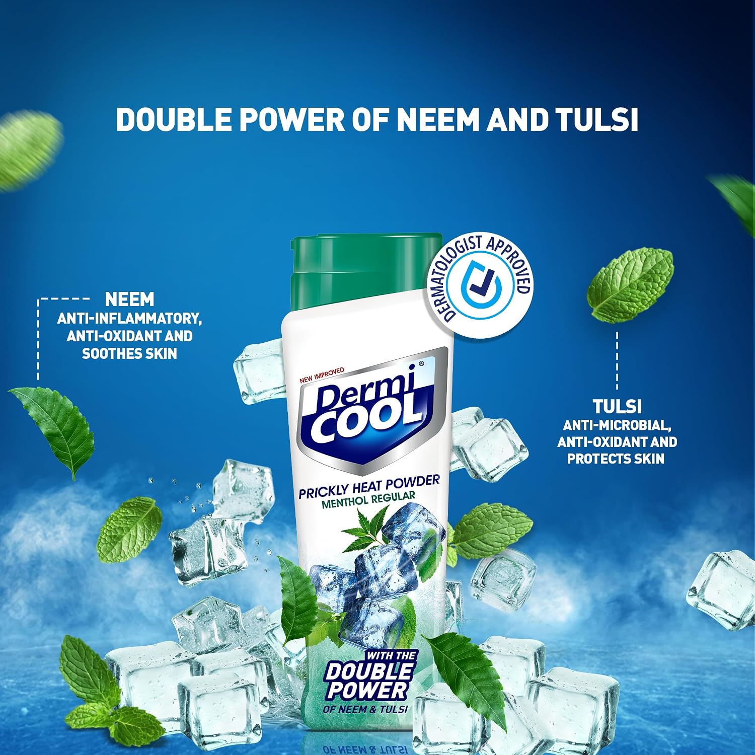 Dermi Cool Menthol Regular Prickly Heat Powder 400g