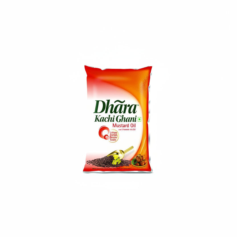 Dhara Kachi Ghani Mustard Oil  1 L Pouch