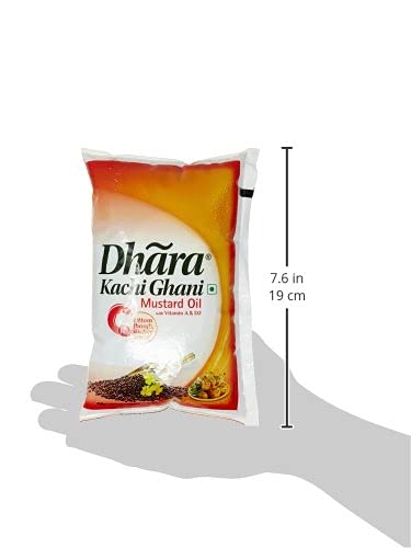 Dhara Kachi Ghani Mustard Oil  1 L Pouch