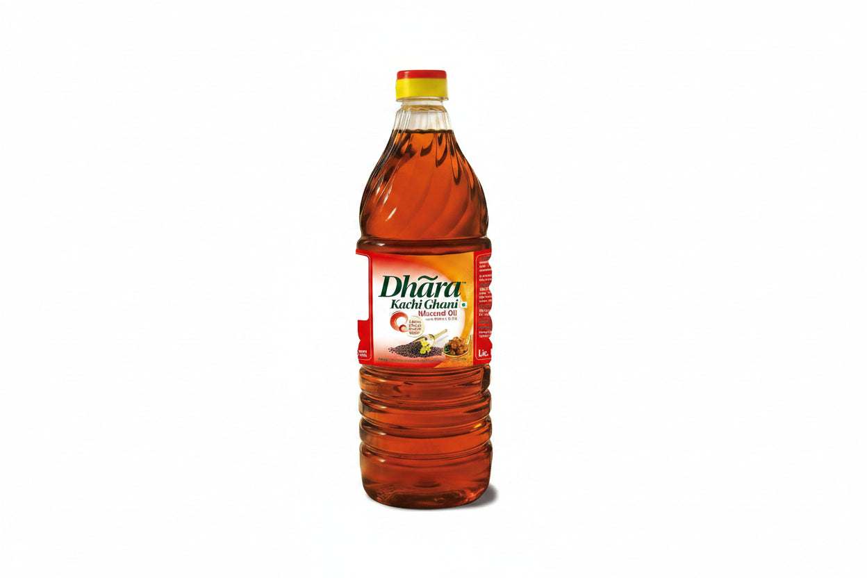 Dhara Kachi Ghani Mustard Oil Bottle, 1L