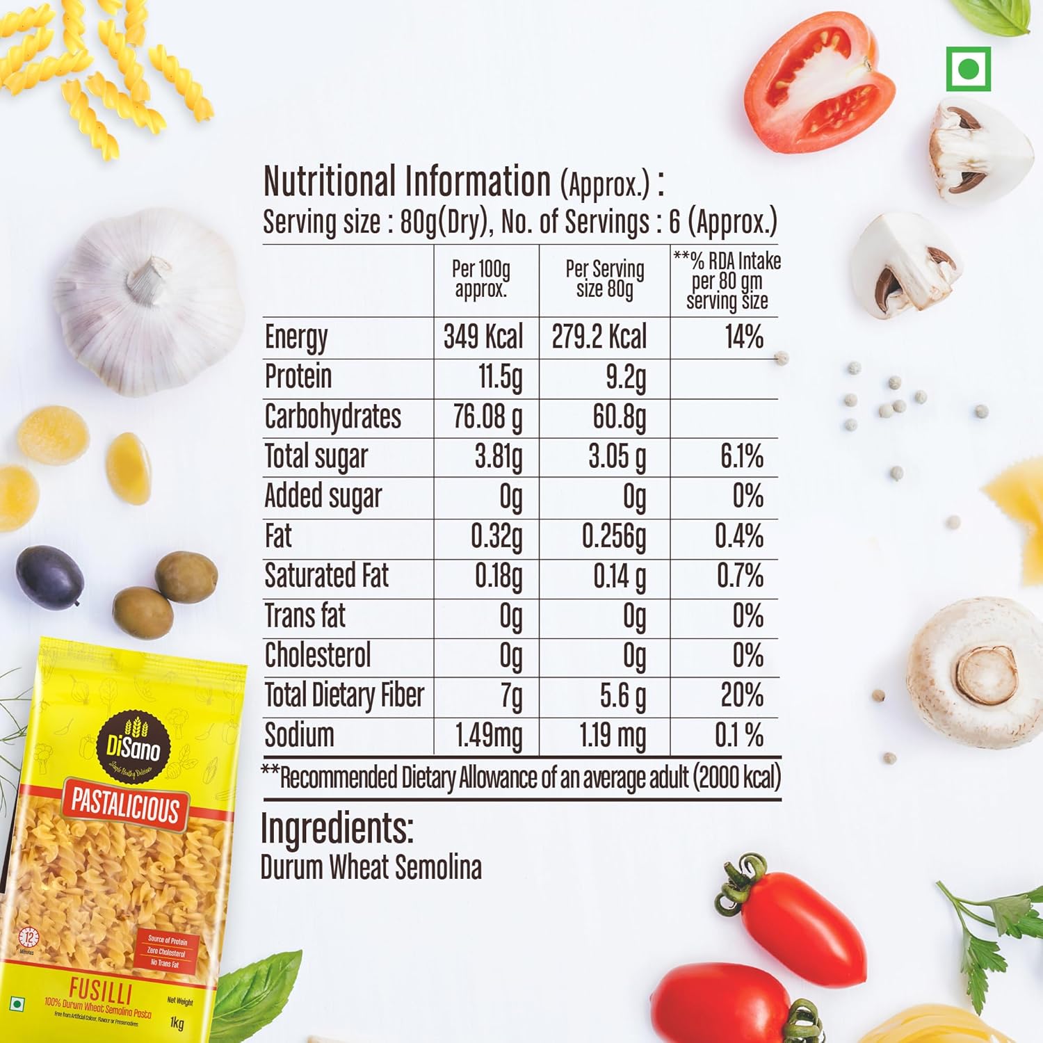 DiSano Fusilli Pasta 1kg