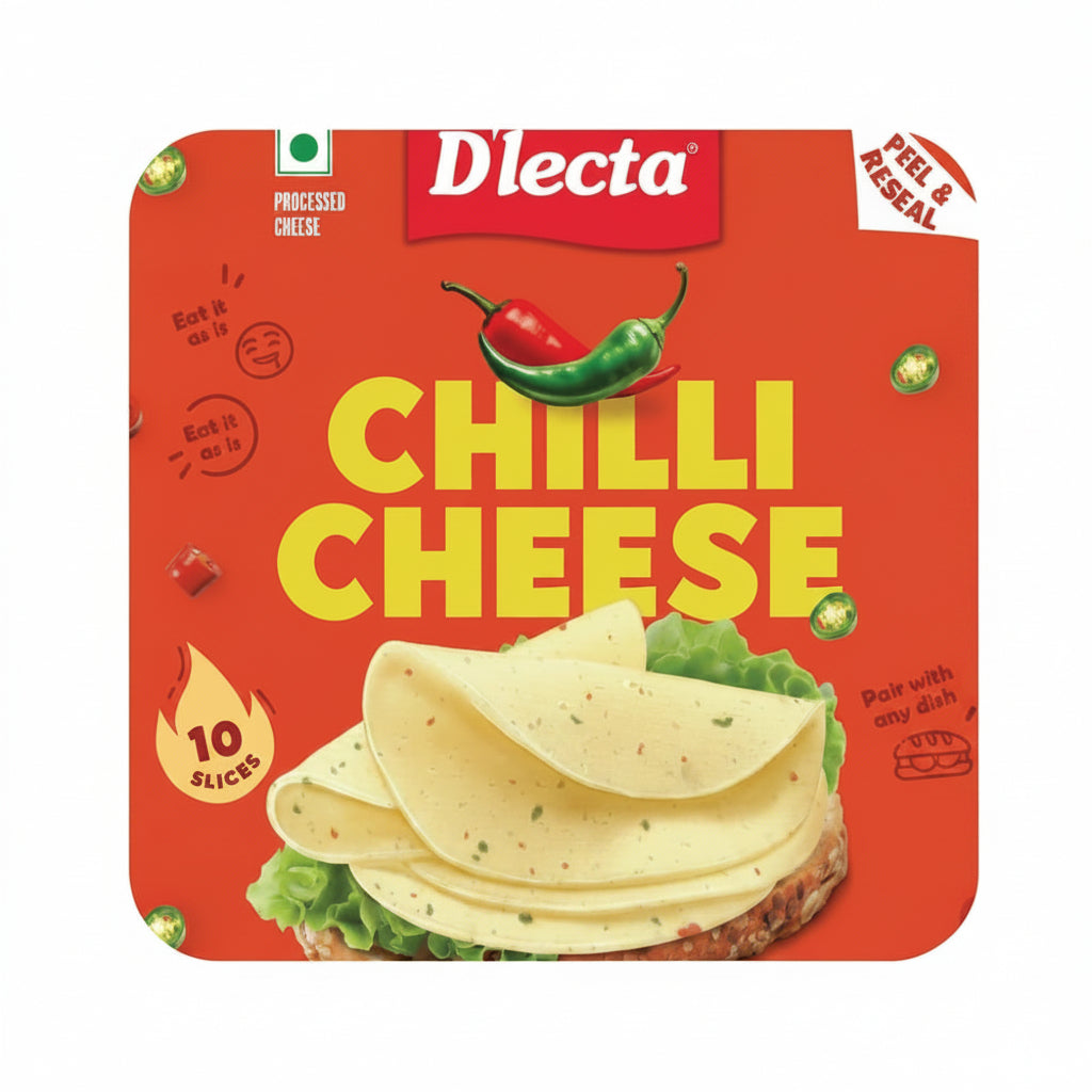 Dlecta Chilli Cheese Slices - 10 Slices 200 gm
