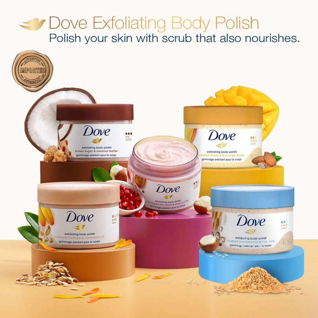 Dove Exfoliating Body Polish| Body Scrub 298g