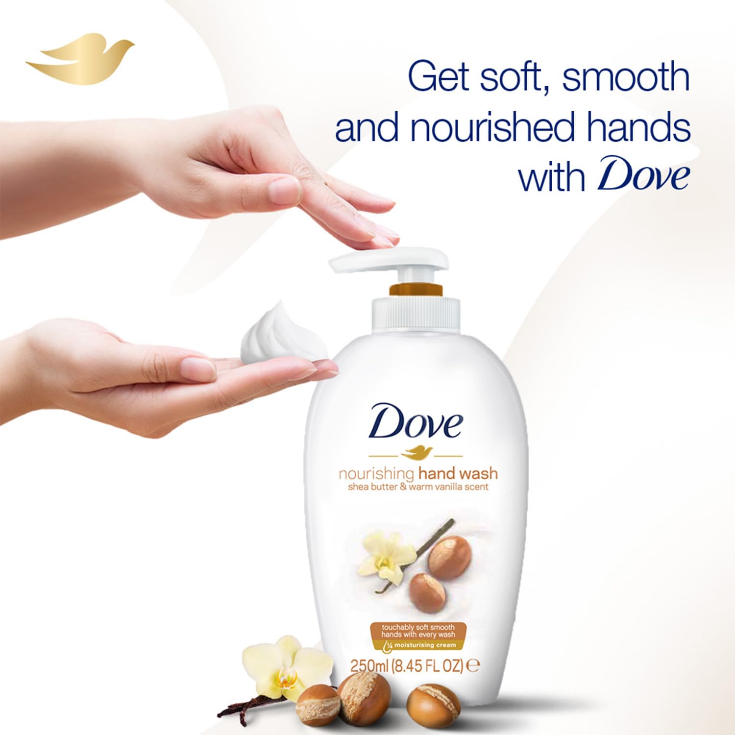 Dove Shea Butter and Vanilla Hand Wash, 250 milliliters