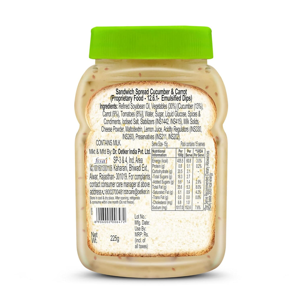 Dr. Oetker FunFoods Cucumber & Carrot Sandwich Spread 250g