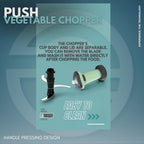 E-COSMOS® Food Chopper 900ml, 4 Blade Steel Large Manual Hand-Press Vegetable Chopper