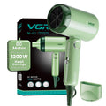 VGR V-421 Foldable Hair Dryer - 1200 Watts, 2 Speed Settings, Dc Motor For Long-Lasting Performance, Overheating Protection, Ergonomic Design For Comfortable Use (Green)