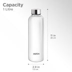 MILTON Costa 1000 Pet water bottle 1 ltr with Stainless Steel Lid, Leak proof, BPA Free, Reusable Water bottle for fridge, Office, School
