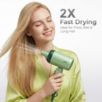 VGR V-421 Foldable Hair Dryer - 1200 Watts, 2 Speed Settings, Dc Motor For Long-Lasting Performance, Overheating Protection, Ergonomic Design For Comfortable Use (Green)