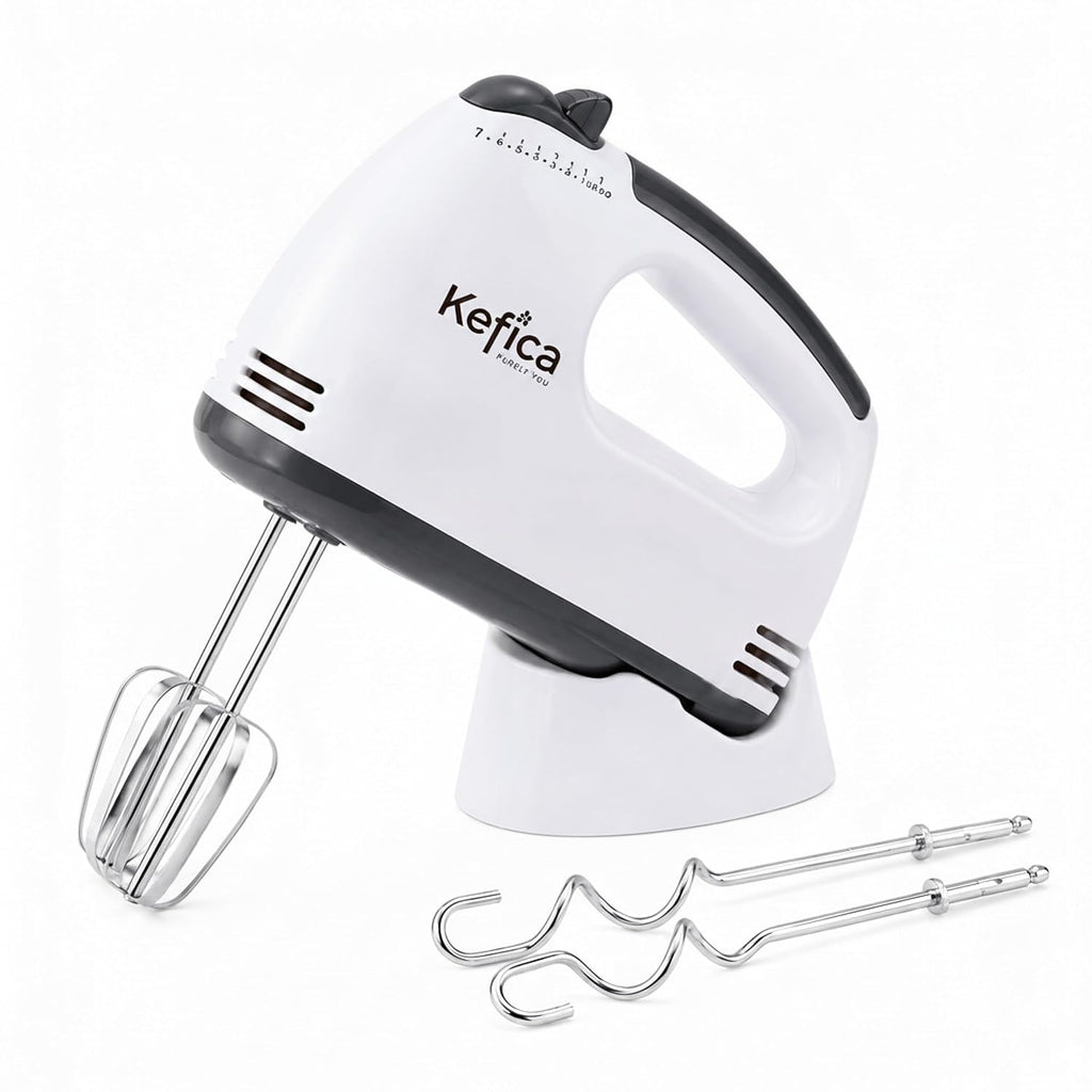 Electric Hand Mixer 7-Speed Portable Handheld Cake Mixer with 2 Stainless Steel Beaters & 2 Dough Hooks