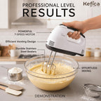 Electric Hand Mixer 7-Speed Portable Handheld Cake Mixer with 2 Stainless Steel Beaters & 2 Dough Hooks