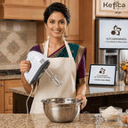 Electric Hand Mixer 7-Speed Portable Handheld Cake Mixer with 2 Stainless Steel Beaters & 2 Dough Hooks